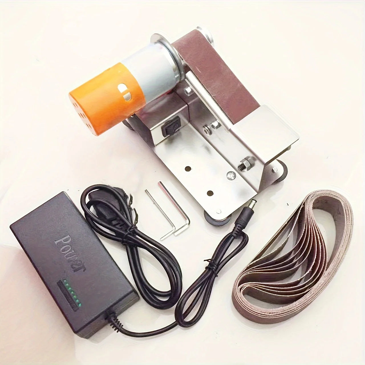 Mini Electric Abrasive Belt Grinder Polisher Woodworking Knife Sharpening