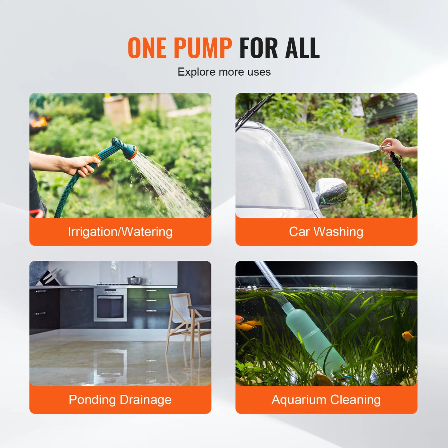SucceBuy Water Transfer Pump 120V 360GPH Portable Utility Pump