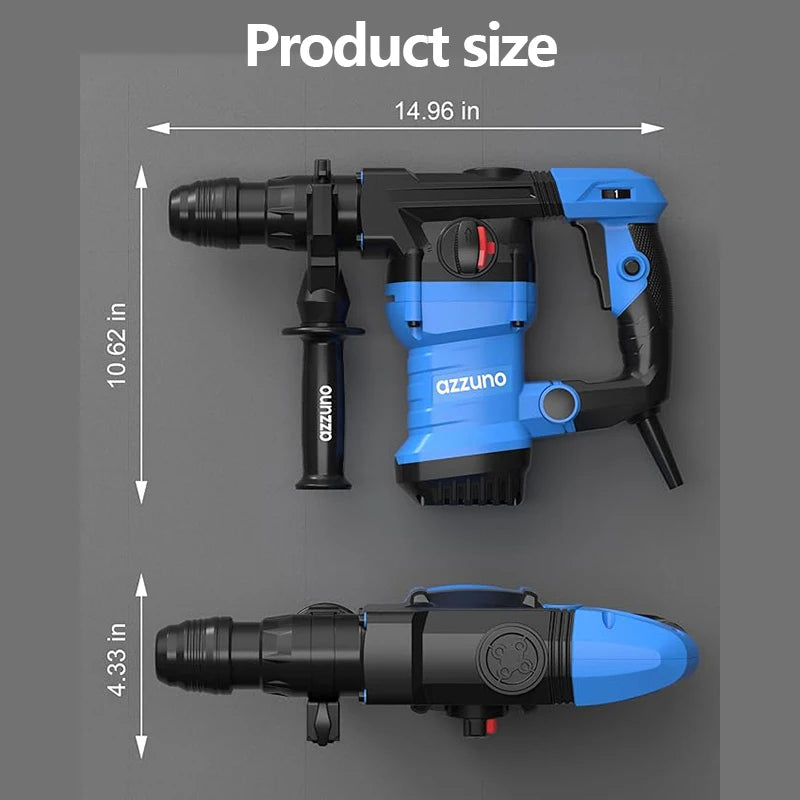1500W Corded Rotary Hammer Drill SDS Plus Demolition Jackhammer