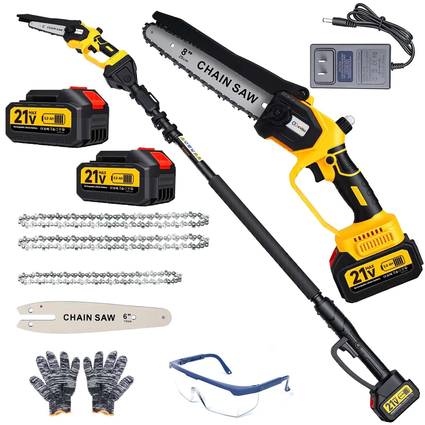 2 In 1 Cordless Pole Saw And Mini Chainsaw For Branch Cutting