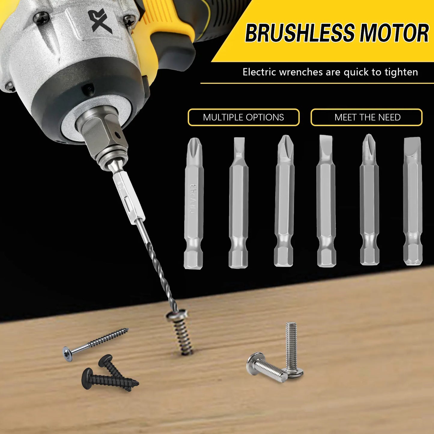 Cordless Impact Wrench 20V Brushless Torque 280 Foot Pounds