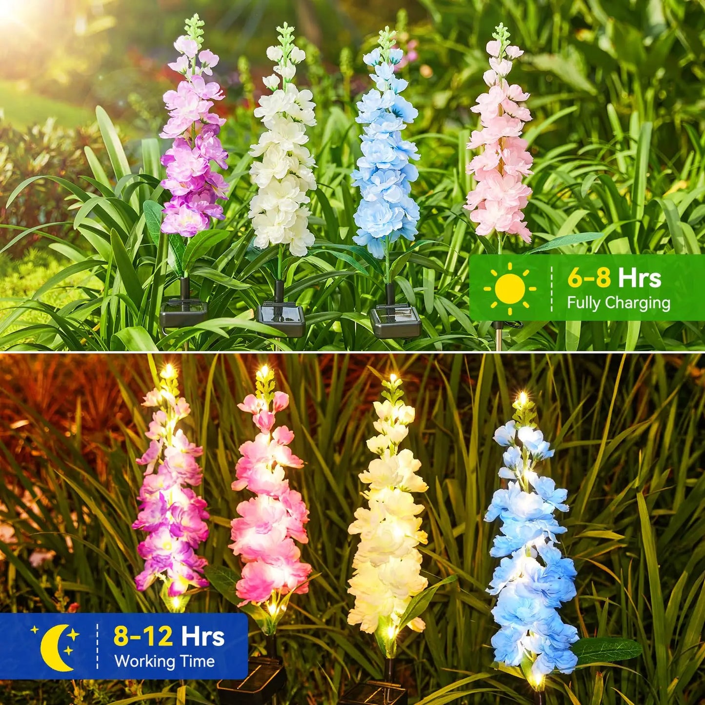 Solar Garden Flower Lights Waterproof LED For Patio Decoration