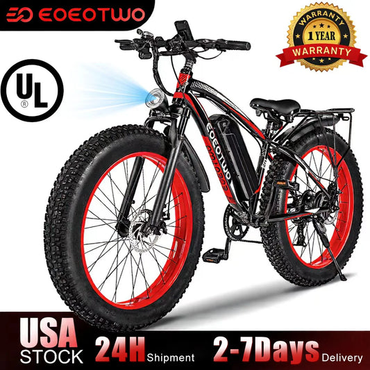EOEOTWOC Electric Fat Tire Mountain Ebike 1500W 34MPH 48V 15Ah Aluminum
