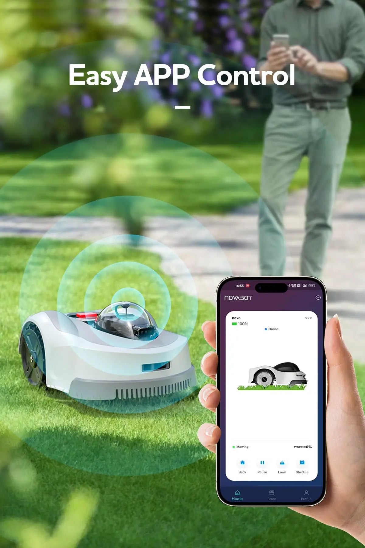 Novabot N1000 Robot Lawn Mower RTK Vision Mapping App Control