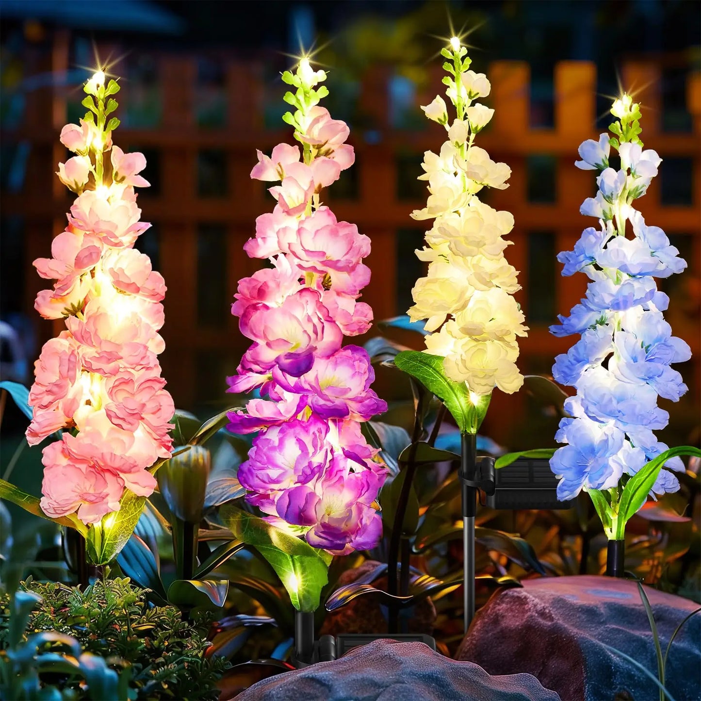 Solar Garden Flower Lights Waterproof LED For Patio Decoration