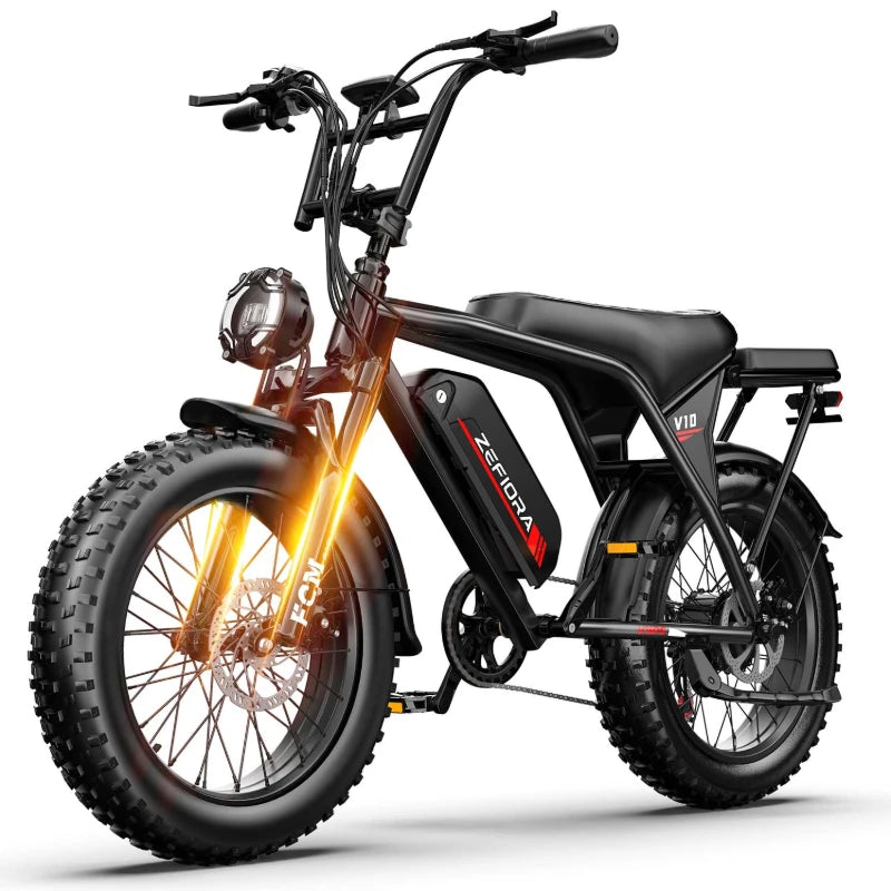ZEFIORA Highspeed Electric Bike 2000W 48V 10-20Ah Battery 30-50MPH