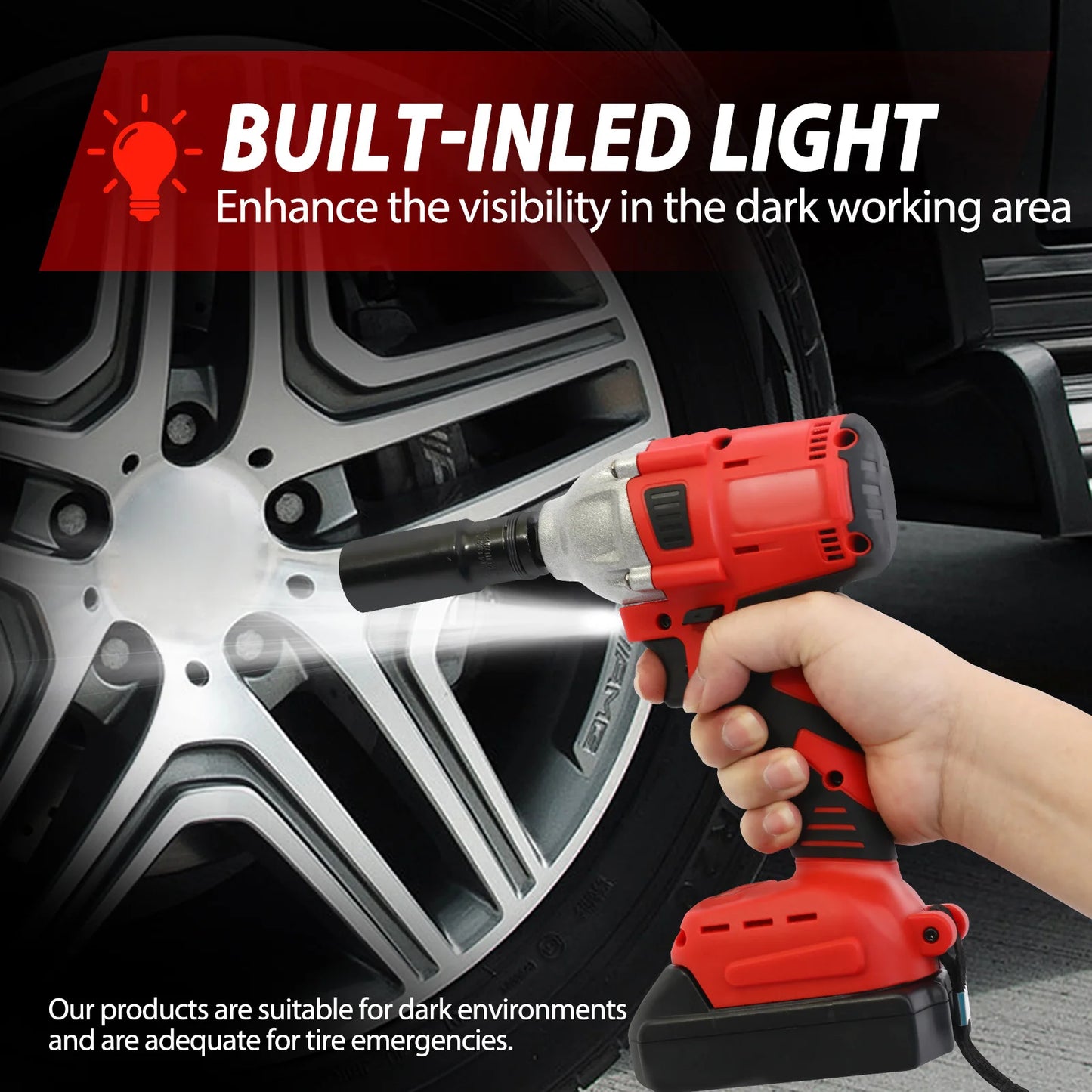 Cordless Impact Drill Wrench Brushless High Torque 20V 1000Nm
