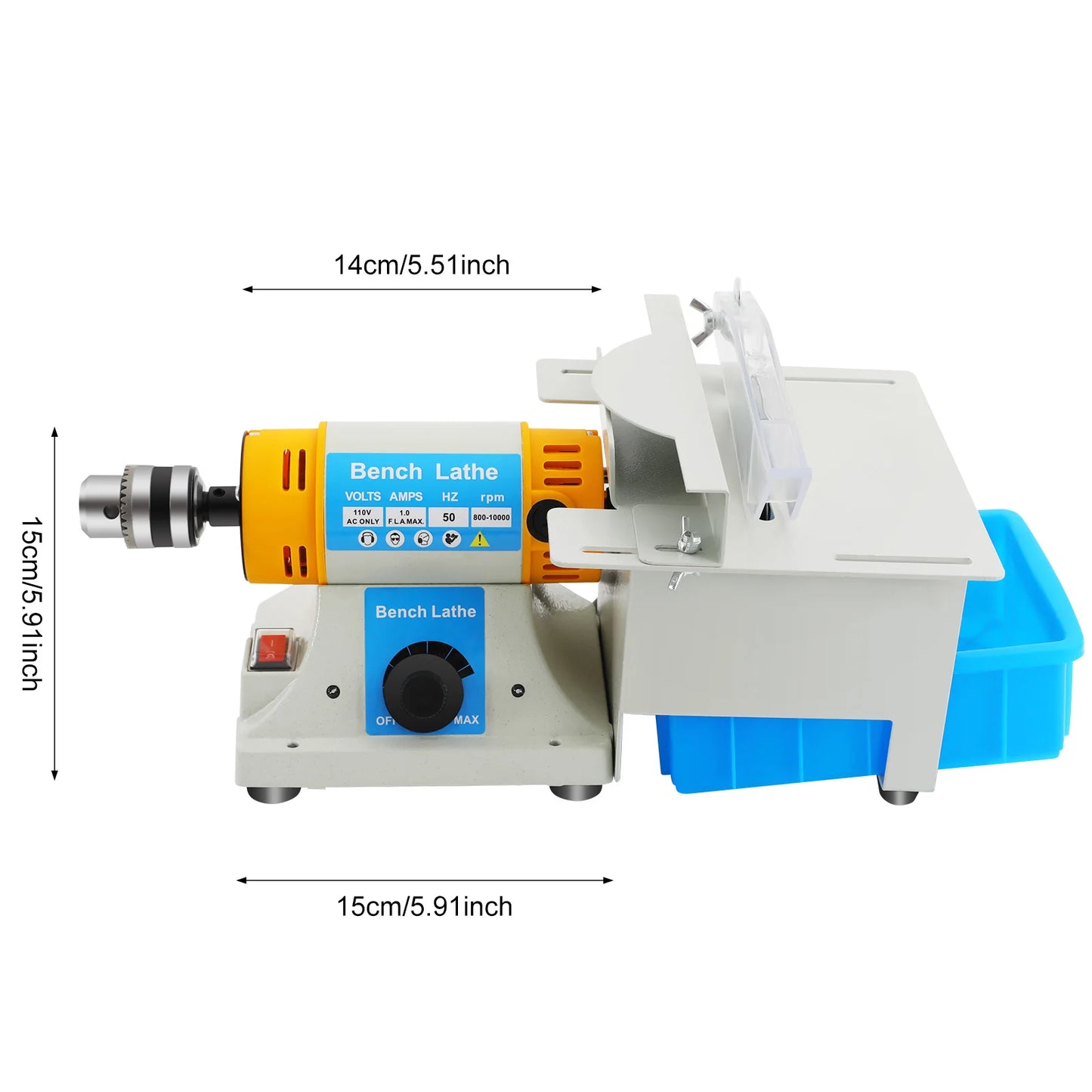 CNCEST 320W Mini Table Saw 110V Multifunction Grinder