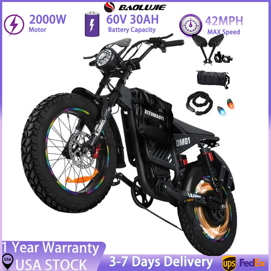Baolujie DM01 60V 2000W Electric EBike With HighPerformance Motor