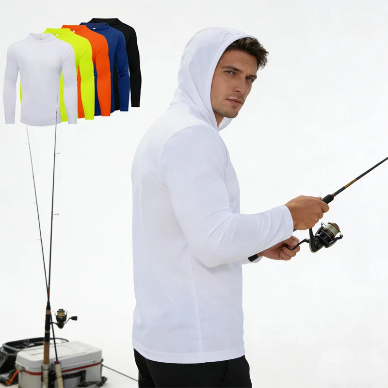 Men's Hooded Long Sleeve Sports T Shirt Pack Breathable Running