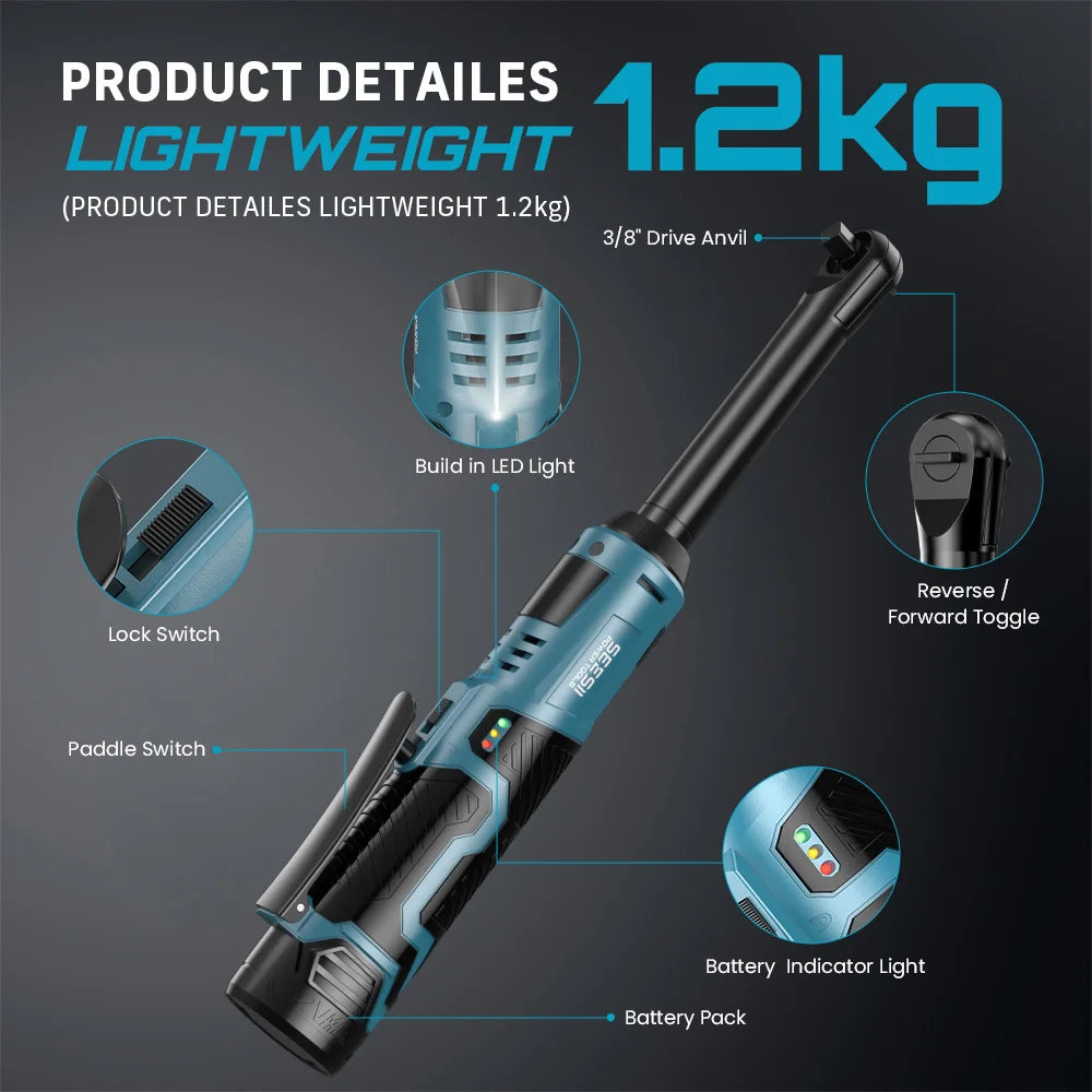 Seesii 12V Cordless Electric Wrench 55Nm Dual Battery Kit