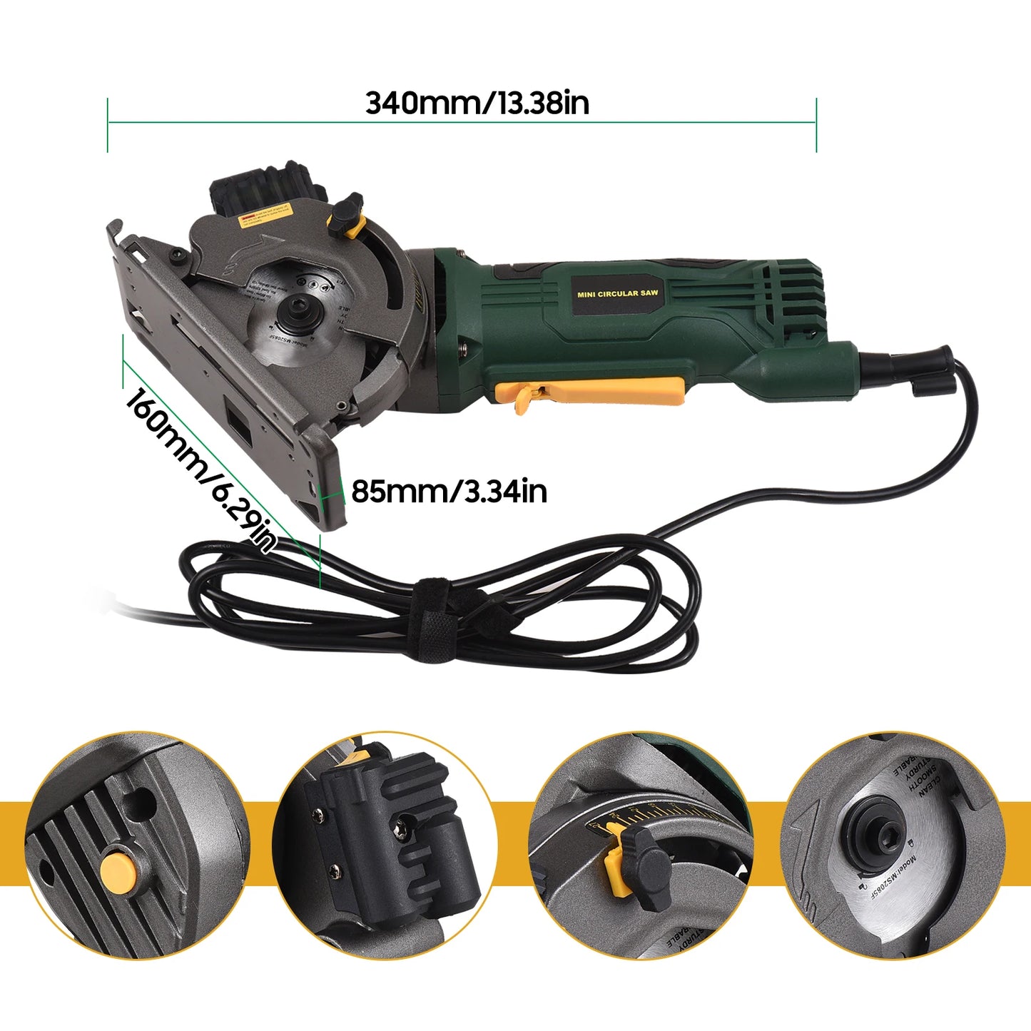 KKMOON 580W Circular Saw Corded Compact With Laser Guide