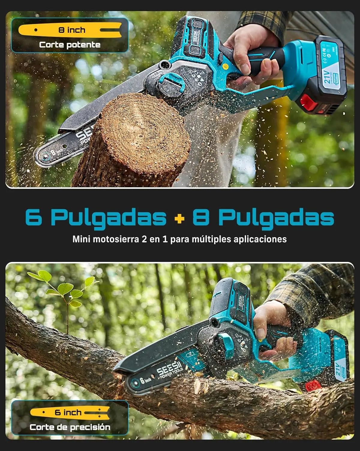 Seesii Brushless Cordless Electric Chainsaw 1000W For Makita 18V