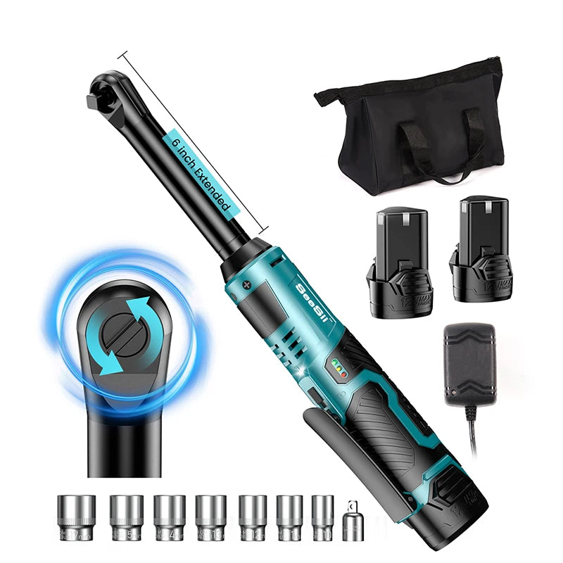 Seesii 12V Cordless Electric Wrench 55Nm Dual Battery Kit
