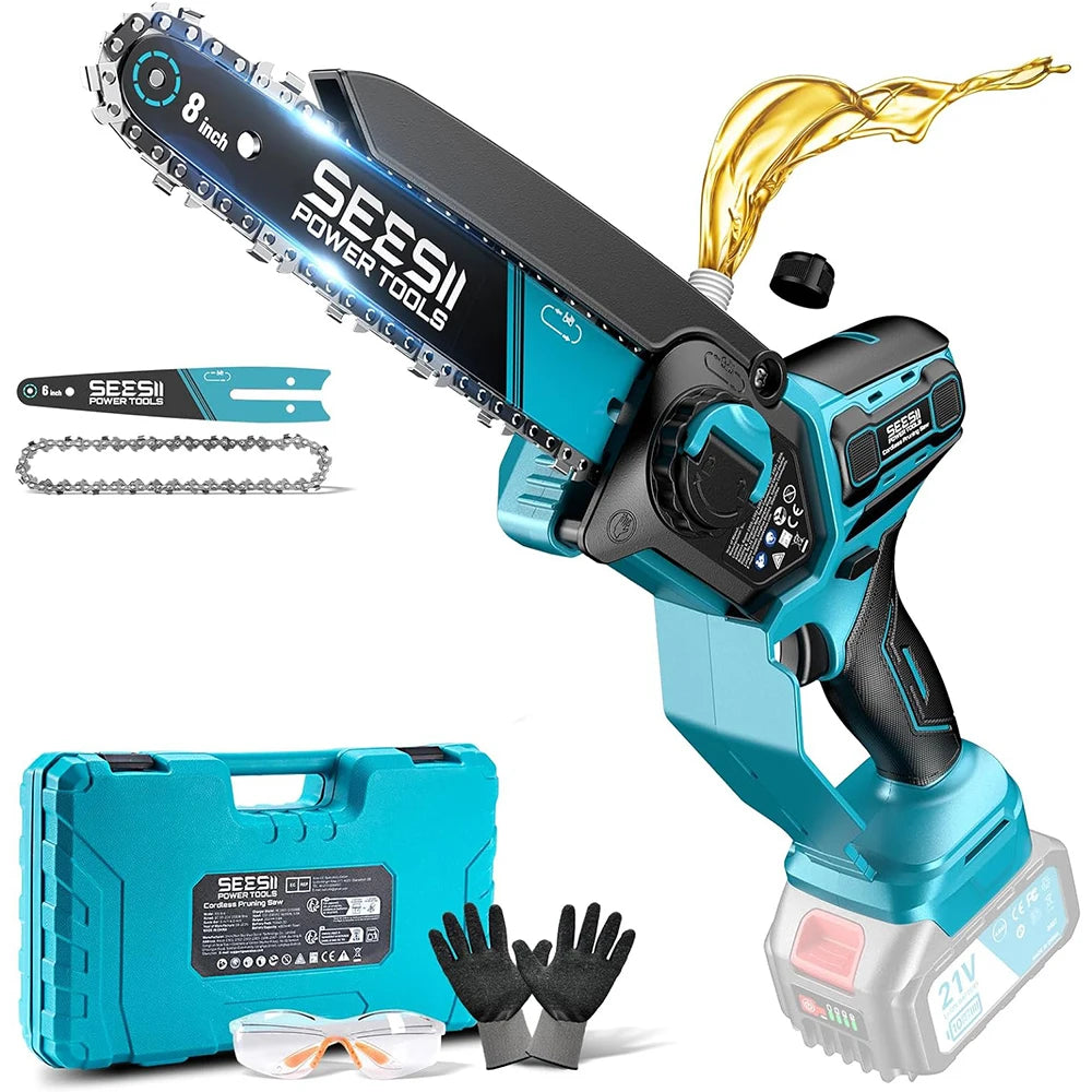Seesii Brushless Cordless Electric Chainsaw 1000W For Makita 18V