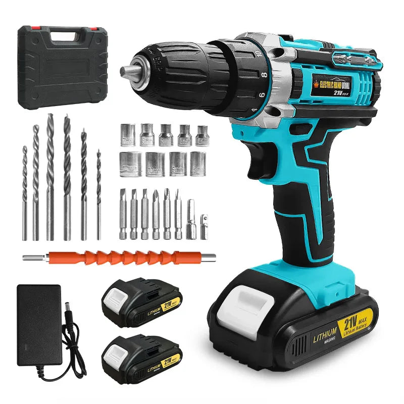 21V Cordless Drill Set With Multi Function Electric Screwdriver