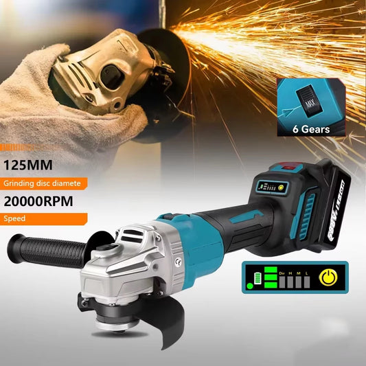 Brushless Cordless 18V Angle Grinder Power Tool Cutting Polishing