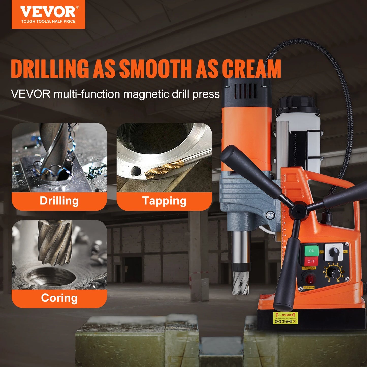SucceBuy Magnetic Drill Press 1300W 1400W Electric Drill