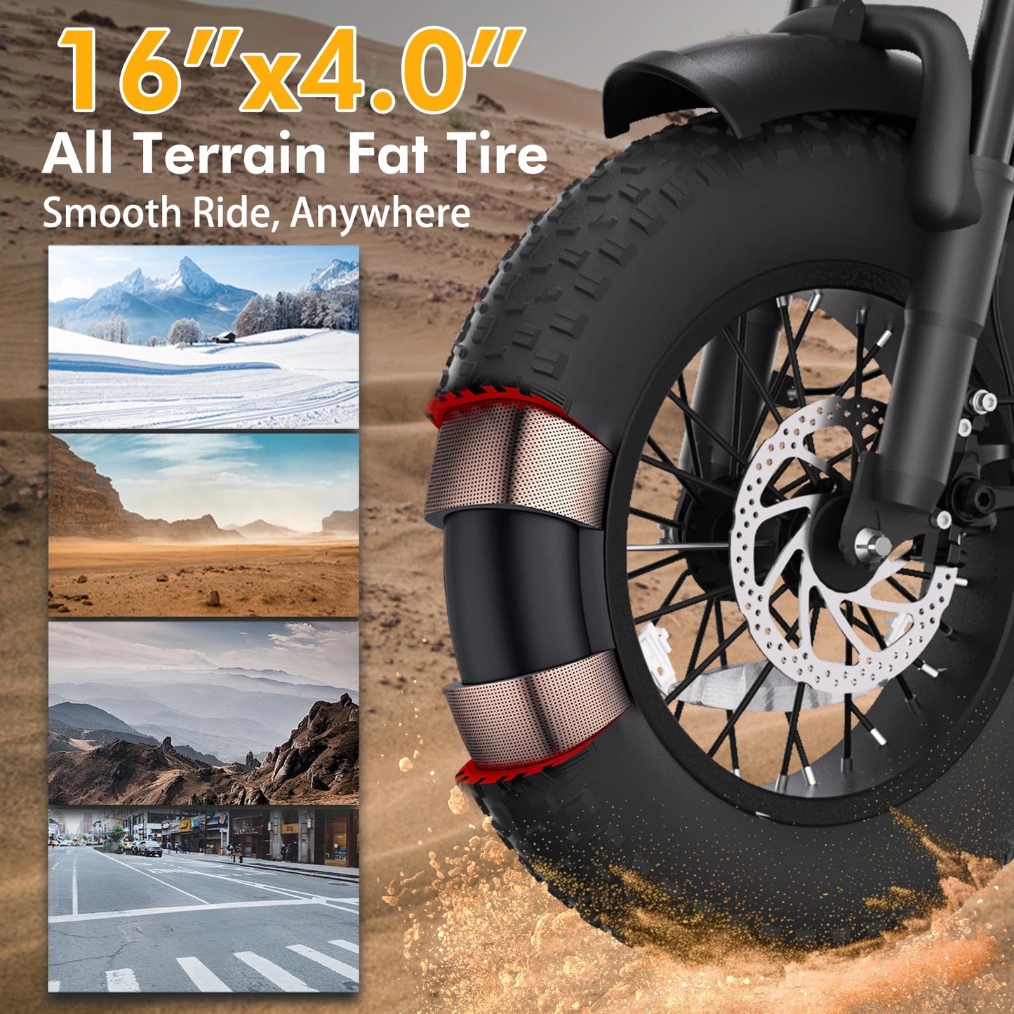 Bodywel M16 Off Road Electric Bike 1500W Motor 48V Battery