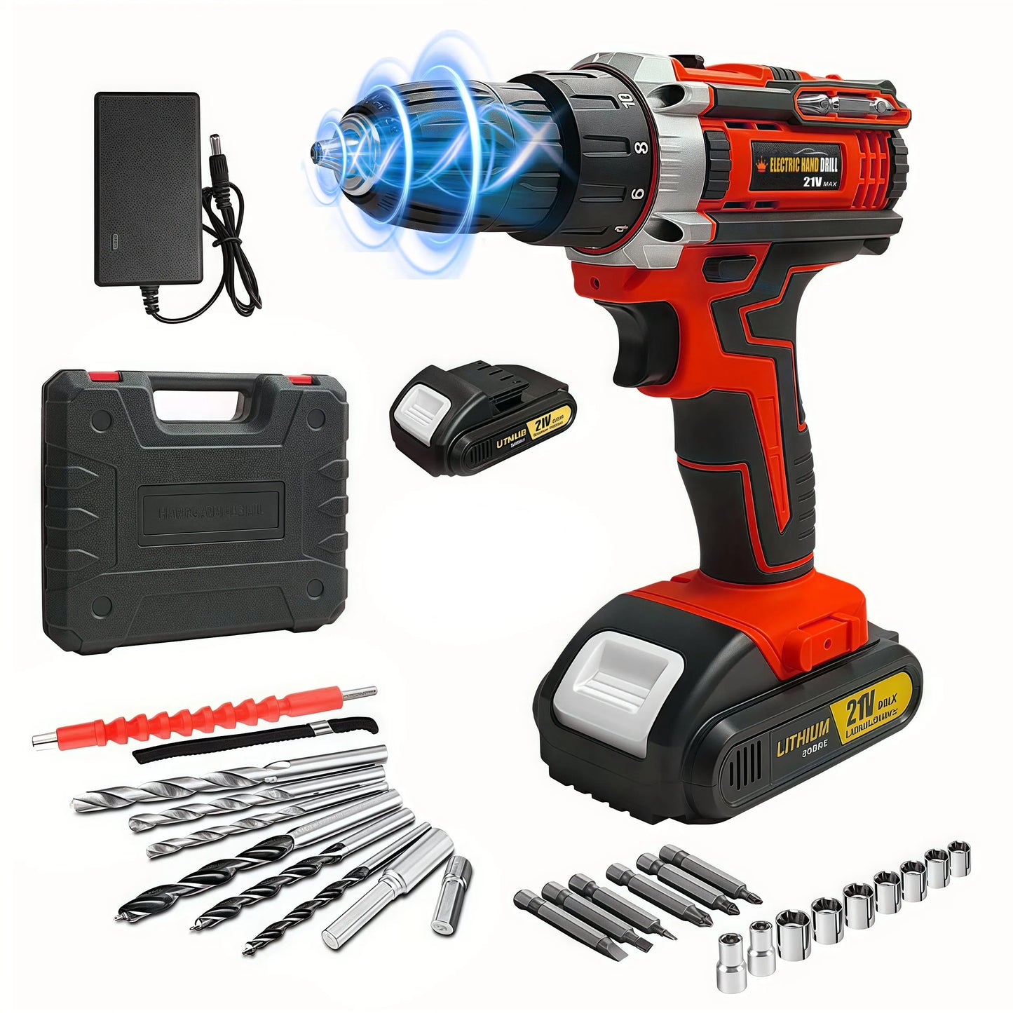 21V Cordless Drill Set With Multi Function Electric Screwdriver