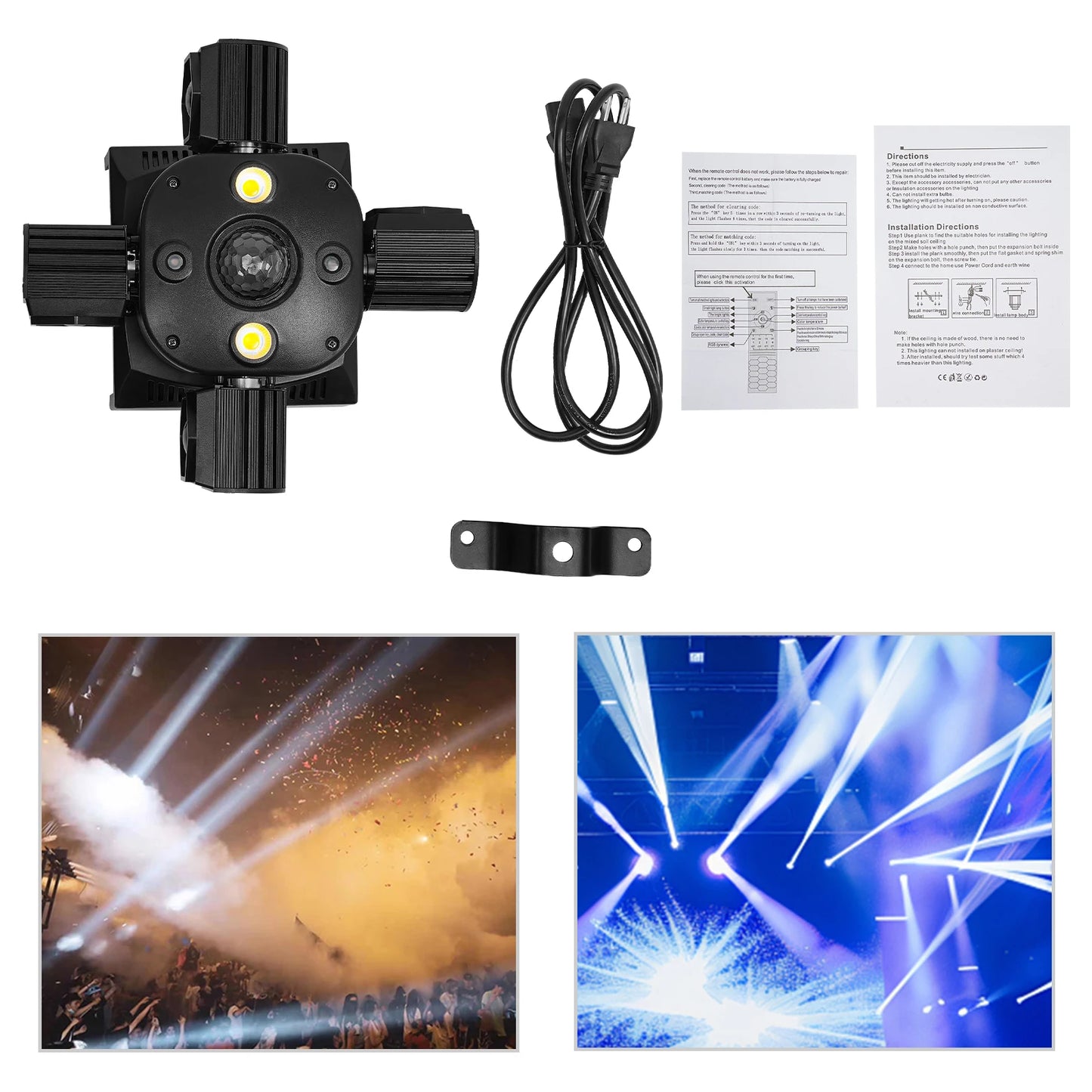 4 Arms Moving Head Stage Light RGB LED DJ Lighting Fixture