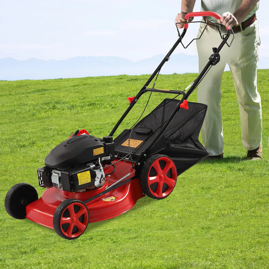CNCEST Self Propelled Gas Lawn Mower With Grass Bag