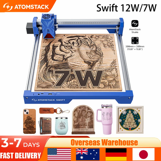 ATOMSTACK SWIFT Portable Laser Engraver 12W 7W Wood Metal Engraving