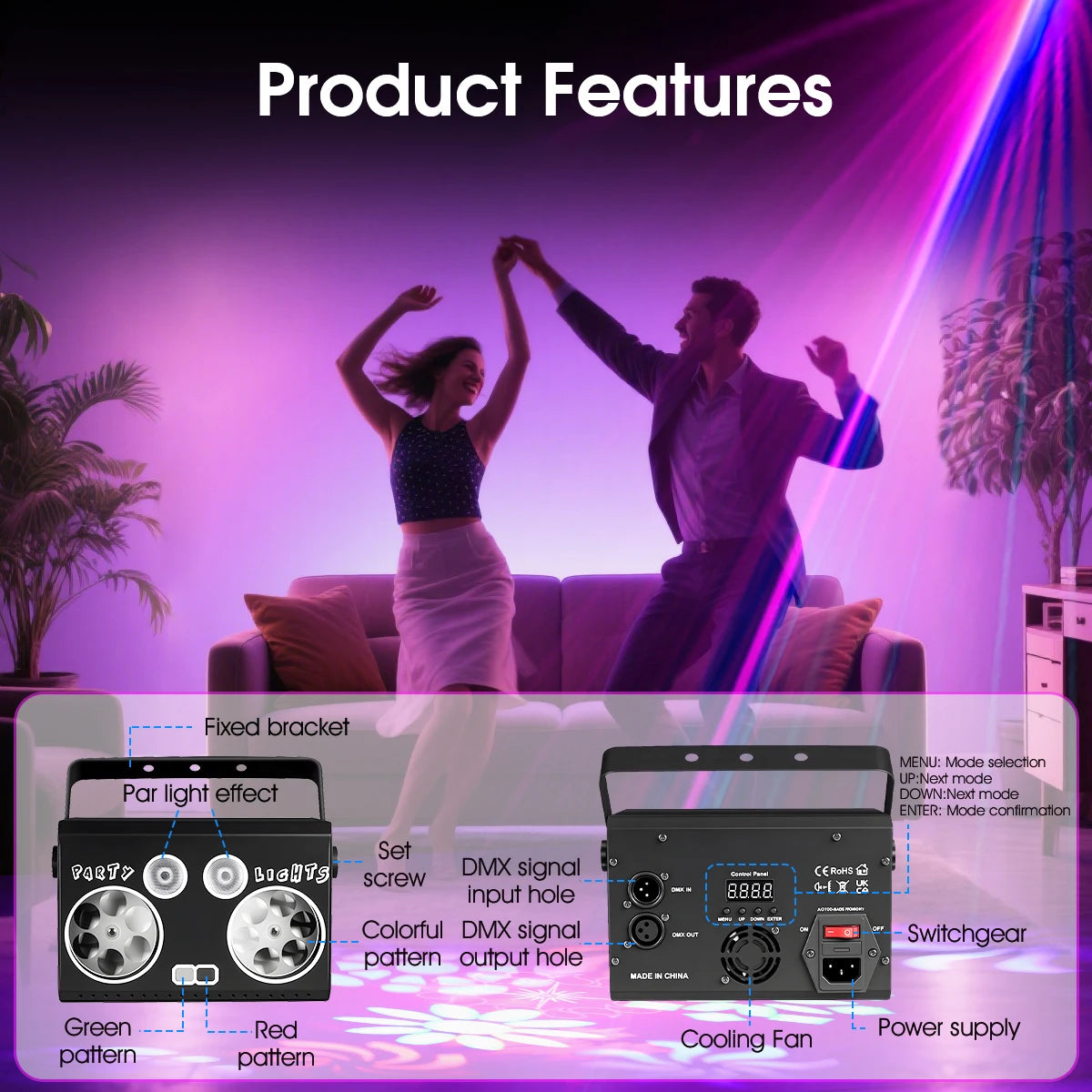 Aiopp Smart DJ Disco Honeycomb Laser Light With Remote