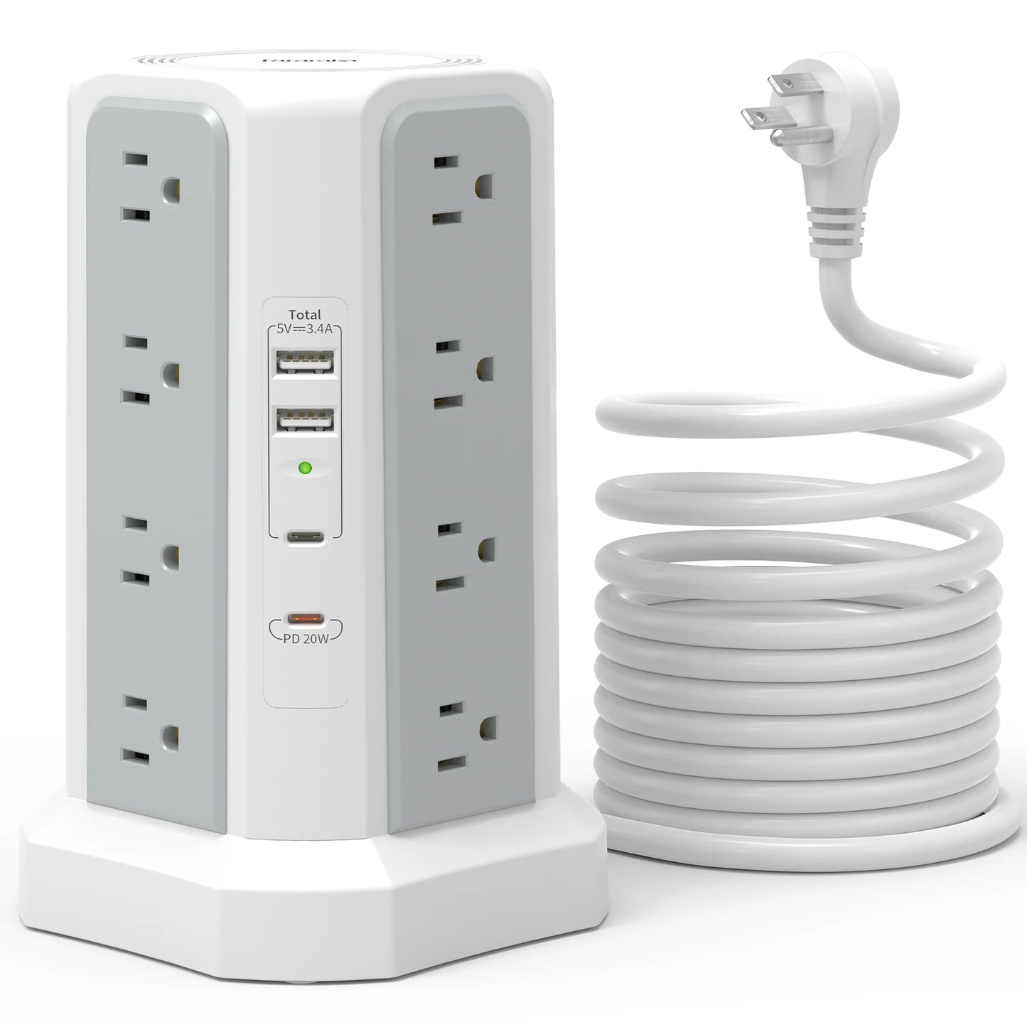 PASSUS 4-Layer Extension Tower Plug-In Board With PD Fast Charging