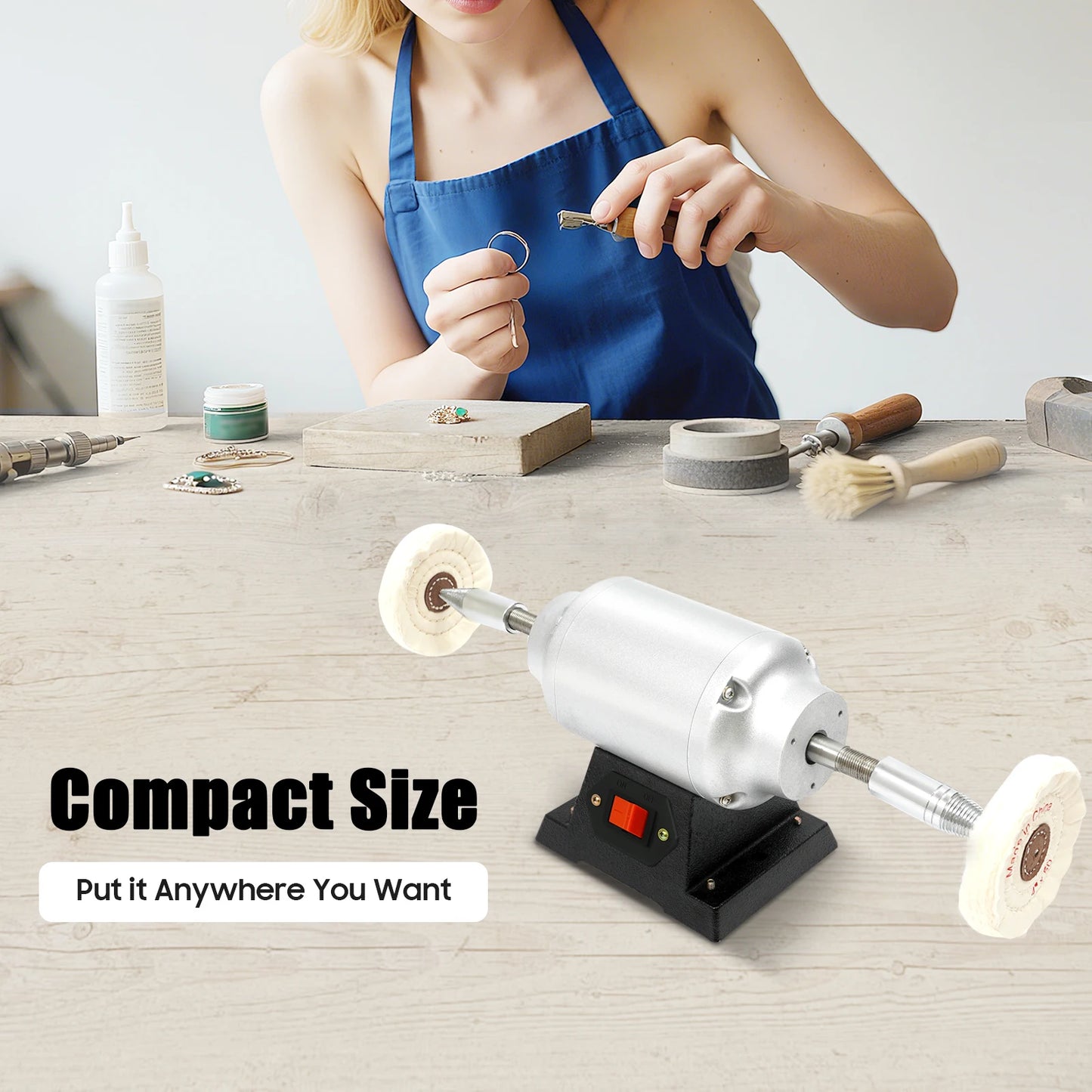 110V 550W Dual Head Polishing Machine for Jewelry and Woodworking