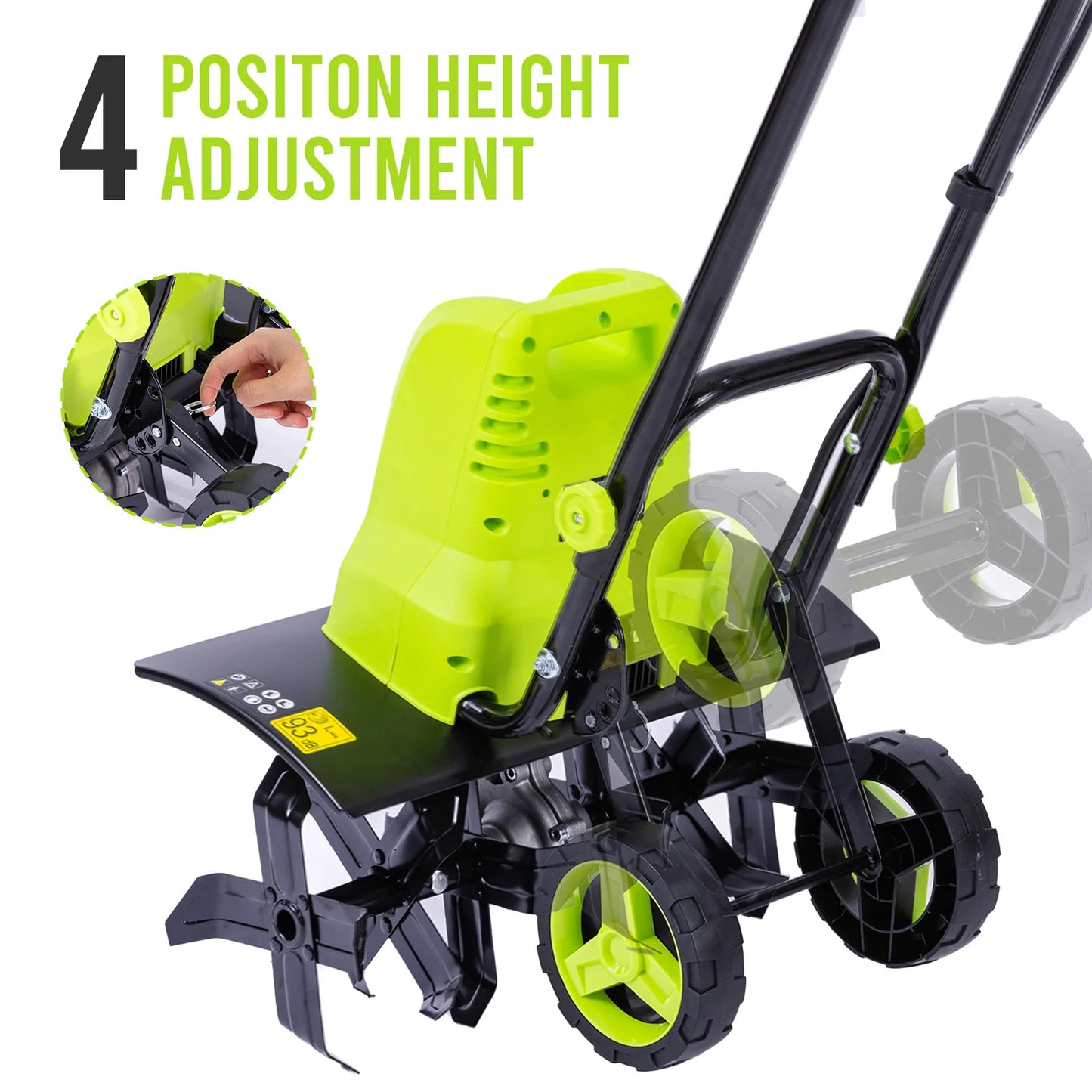 Deli 13.5-Amp Corded Electric Tiller For Garden Cultivation Soil Loosening