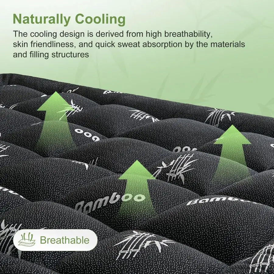Viscose Bamboo Mattress Topper Pillow Top Pad for Cooling Comfort