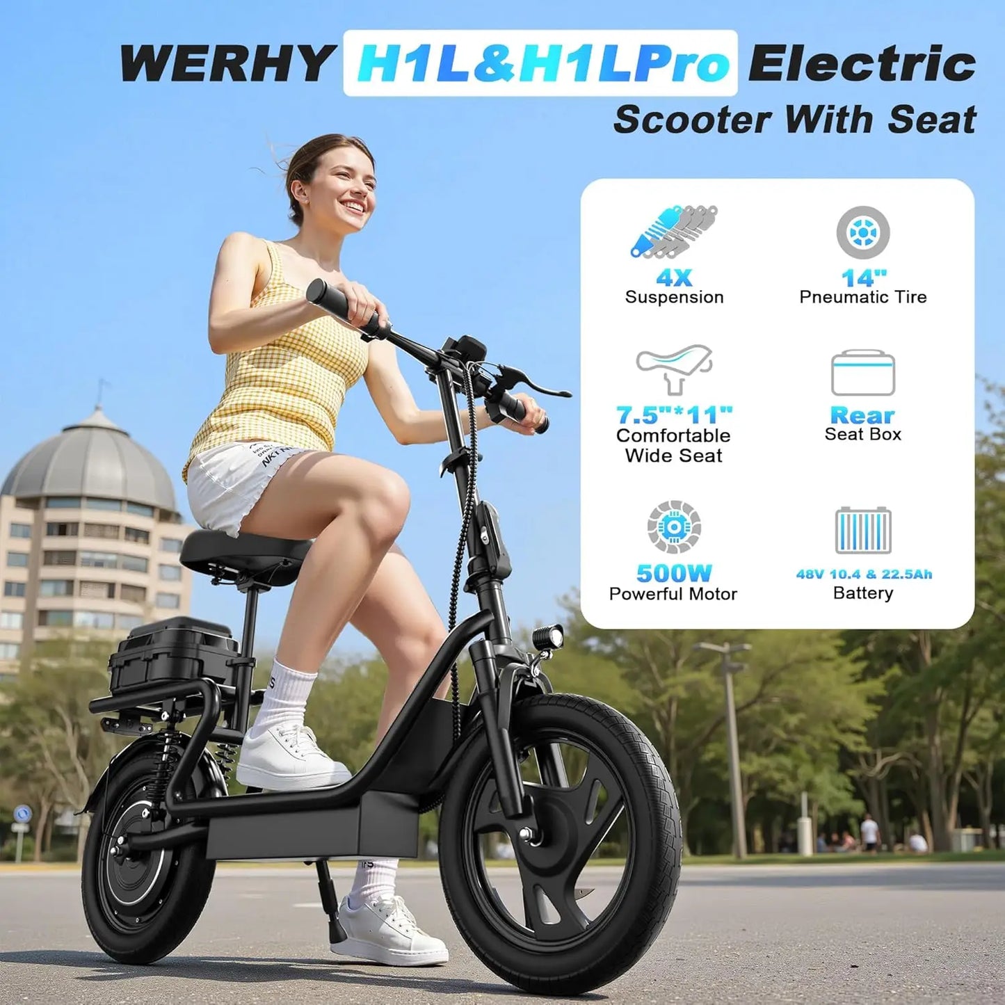 AOVOPRO Electric Folding Ebike With Dual Suspension 500W