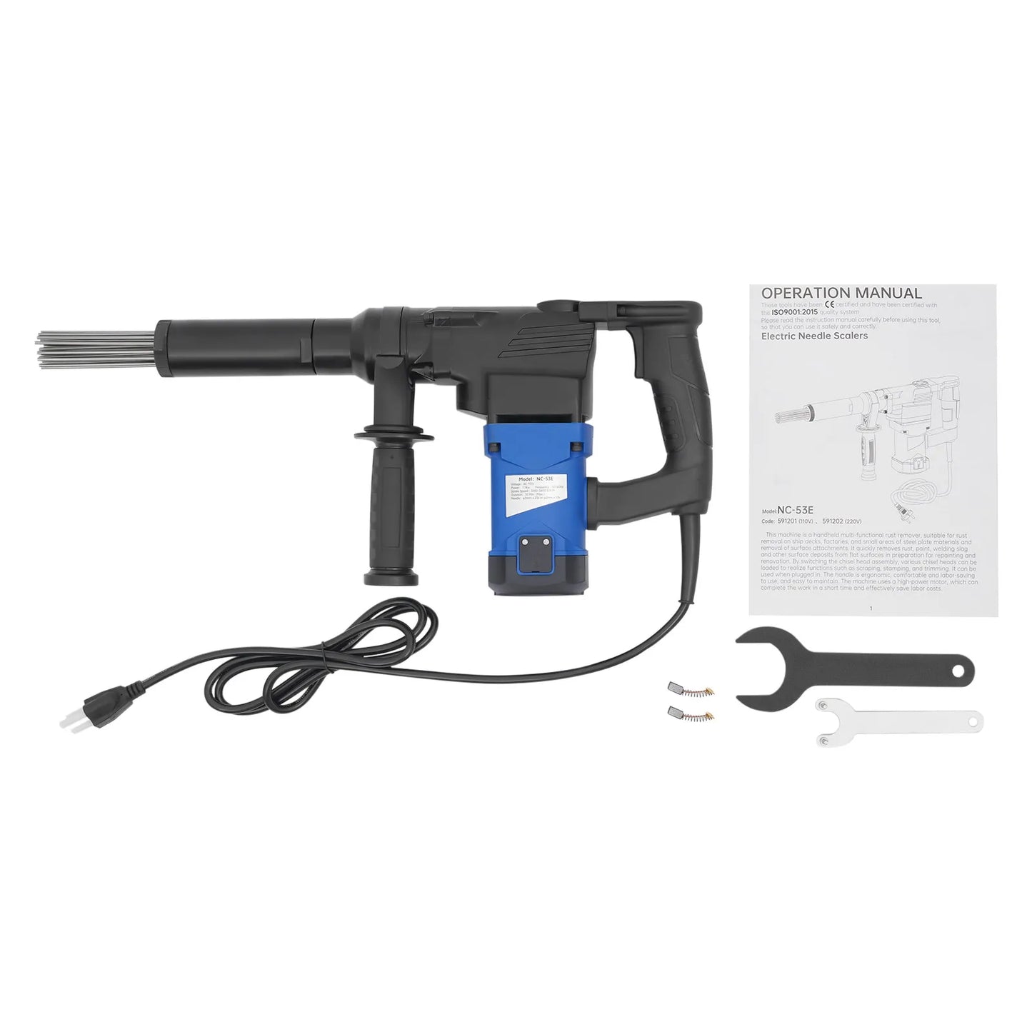 Electric Needle Scaler 110V 1100W Industrial Rust Removal Tool