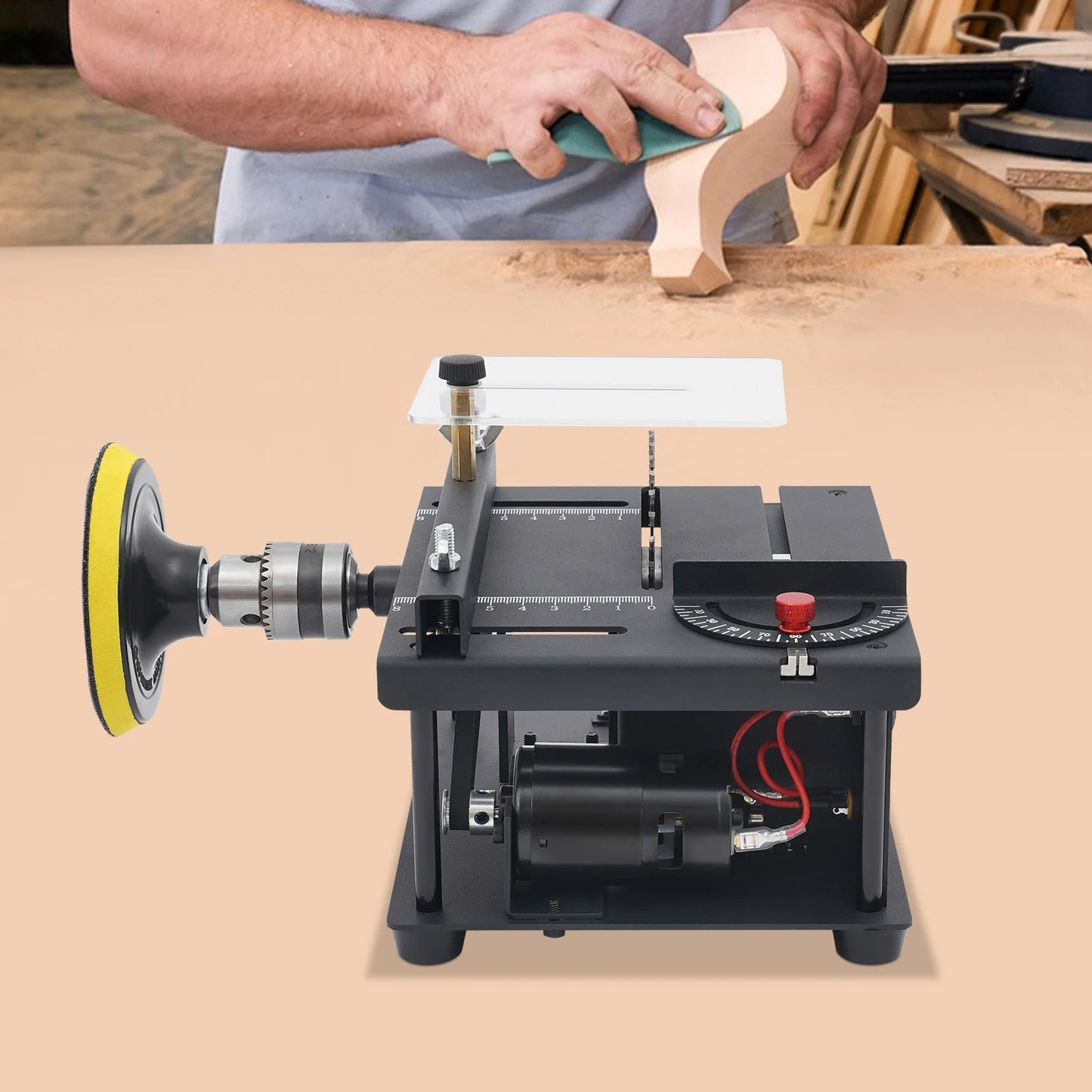 Mini Table Saw 200W 0-90 Degree Angle DIY Wood Cutting