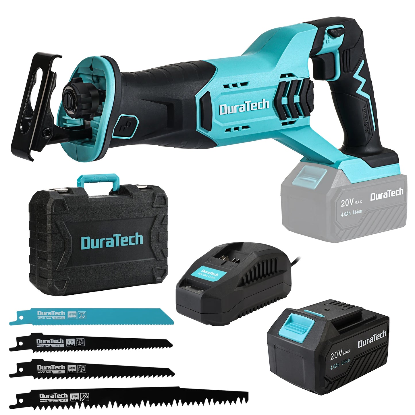 Cordless Reciprocating Saw 20V Battery 3000 SPM Tool Free