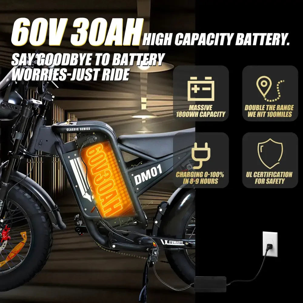 Baolujie DM01 60V 2000W Electric EBike With HighPerformance Motor