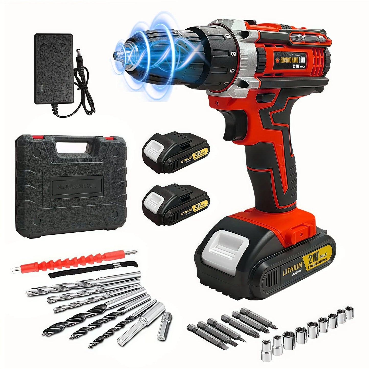 21V Cordless Drill Set With Multi Function Electric Screwdriver