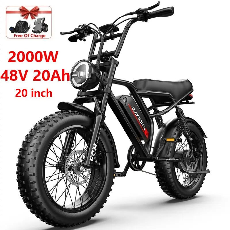 ZEFIORA 2000W Electric Bicycle With 48V Battery Brushless Motor