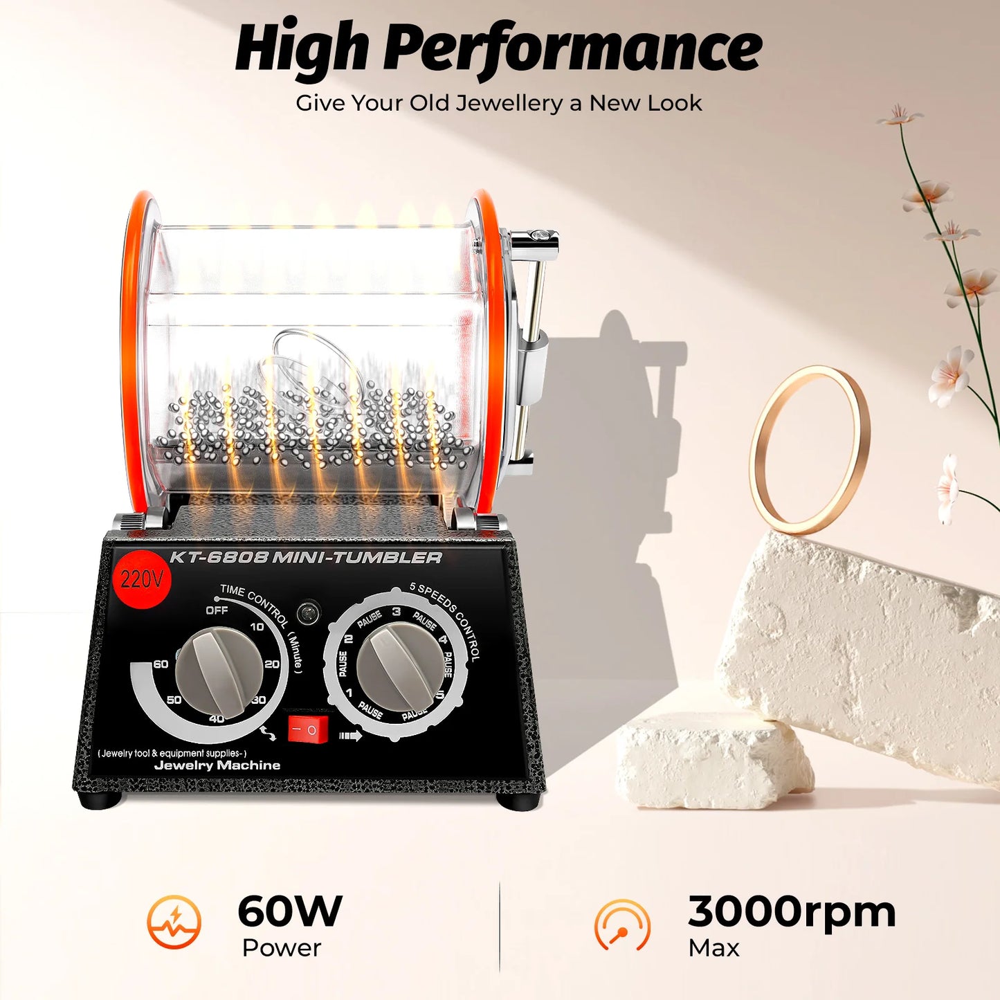 60W Electric Polisher Rotary Polishing Machine For Jewelry