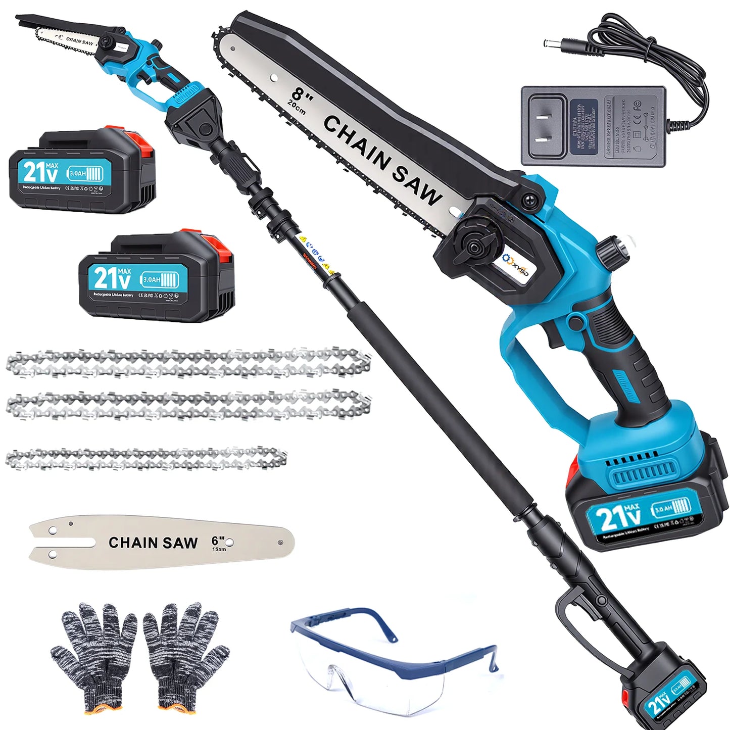 2 In 1 Cordless Pole Saw And Mini Chainsaw For Branch Cutting