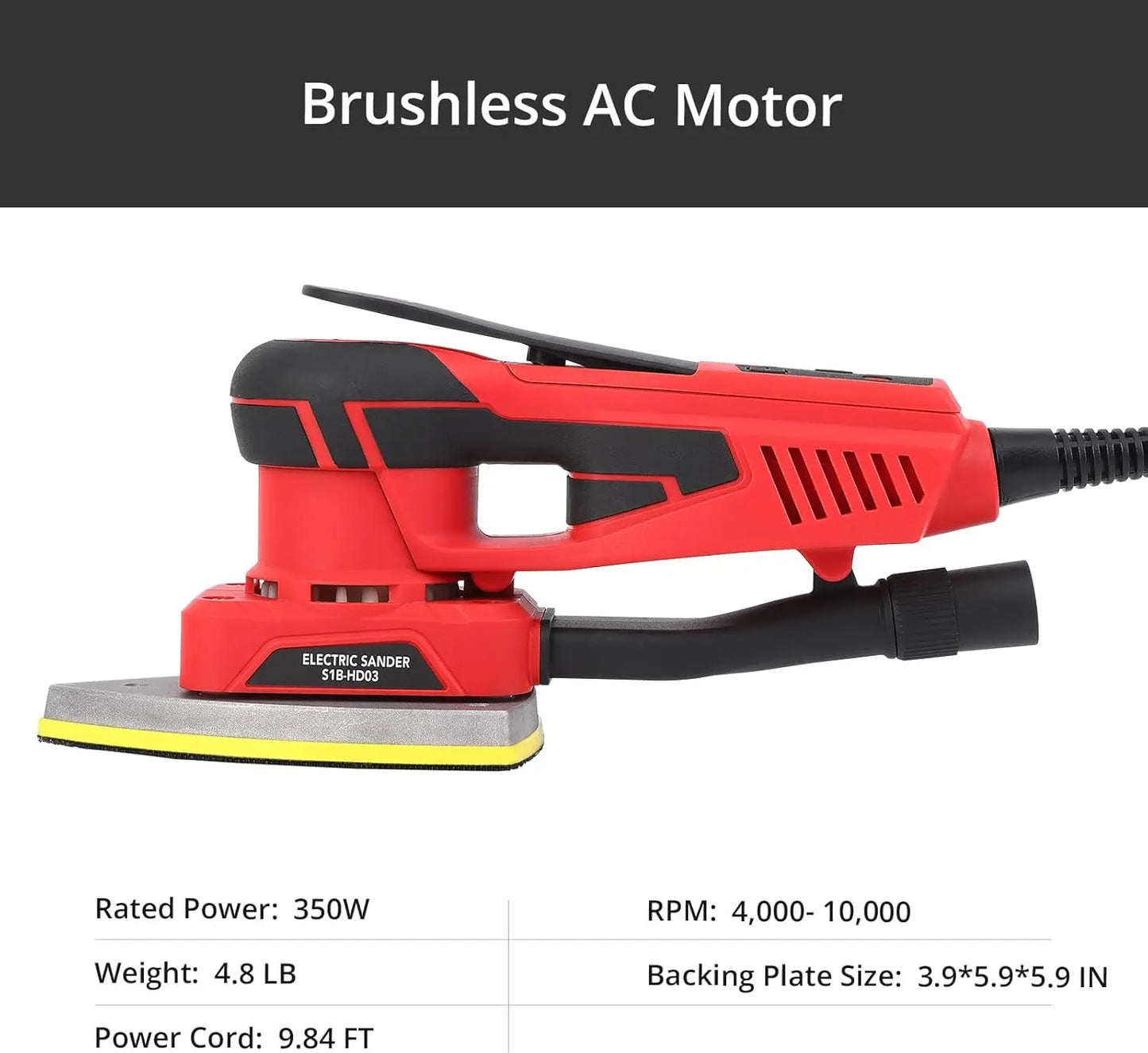 TWISTER.CK 350W Brushless Detail Sander Mouse Grinder 4000 To 10000rpm