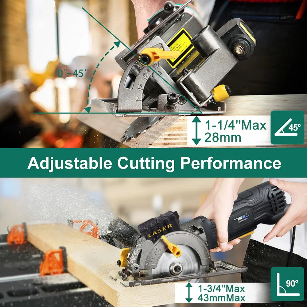 NEWONE Electric Mini Circular Saw With Laser For Wood PVC