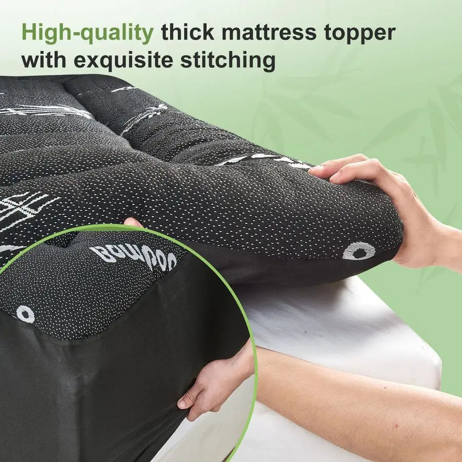 Viscose Bamboo Mattress Topper Pillow Top Pad for Cooling Comfort
