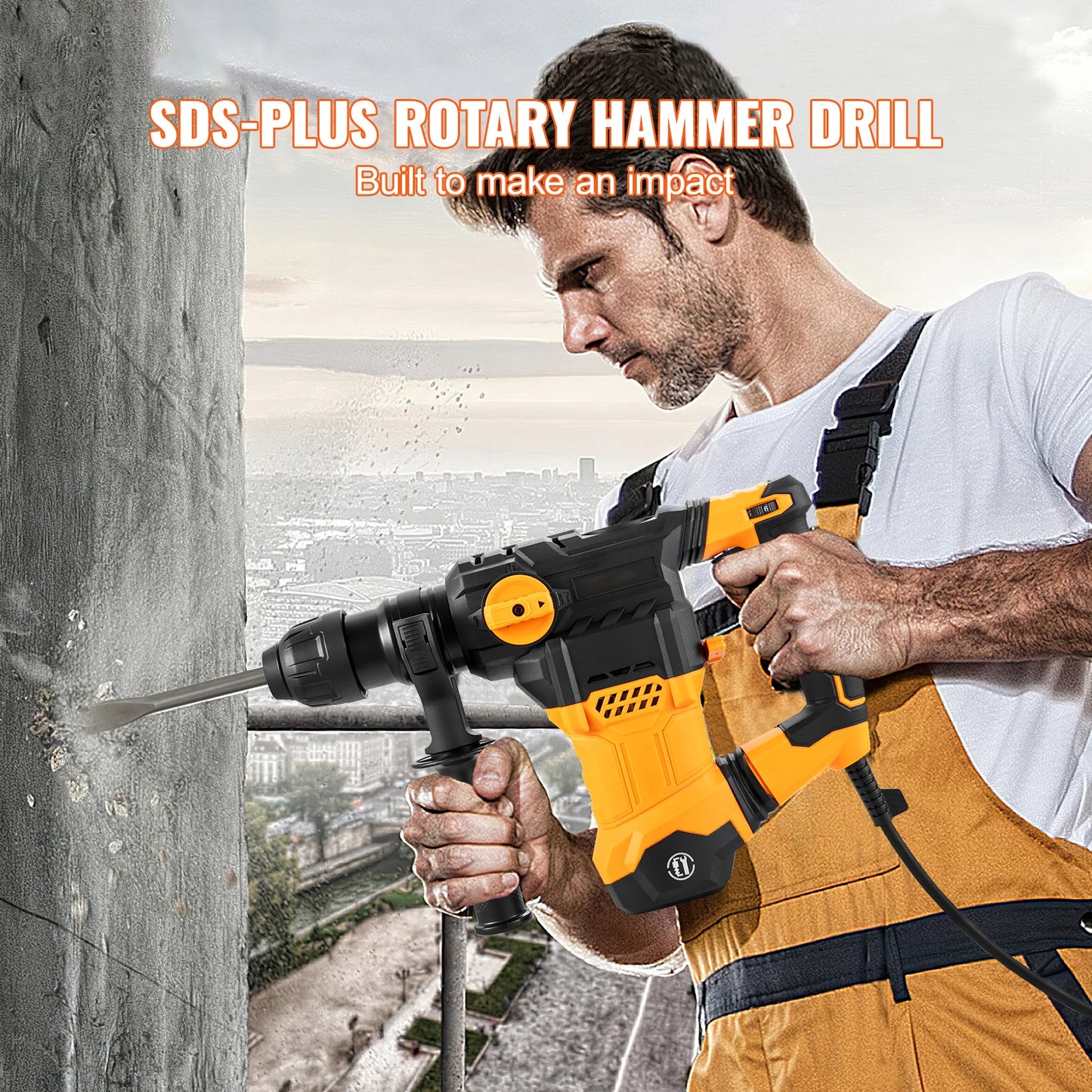 SucceBuy 1500W Rotary Hammer Drill 4 Modes Corded Demolition Jackhammer