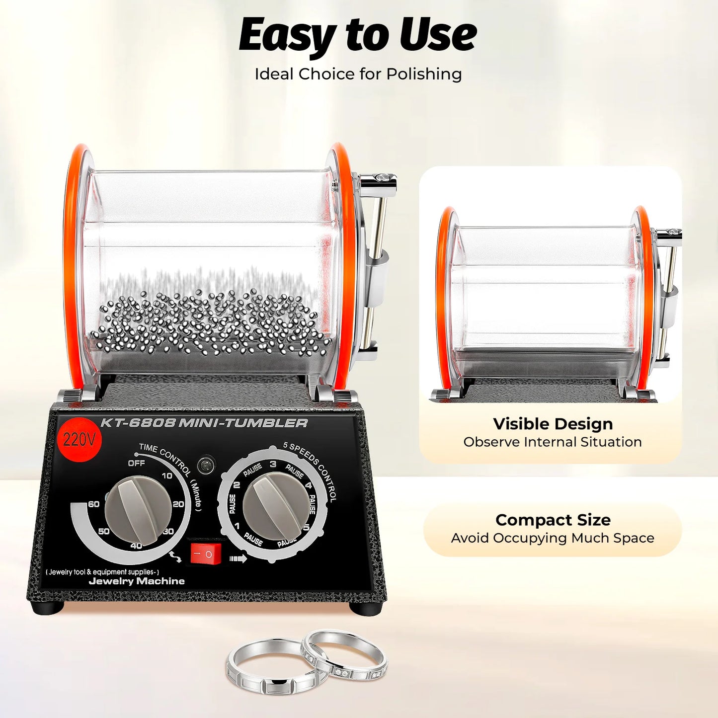 60W Electric Polisher Rotary Polishing Machine For Jewelry