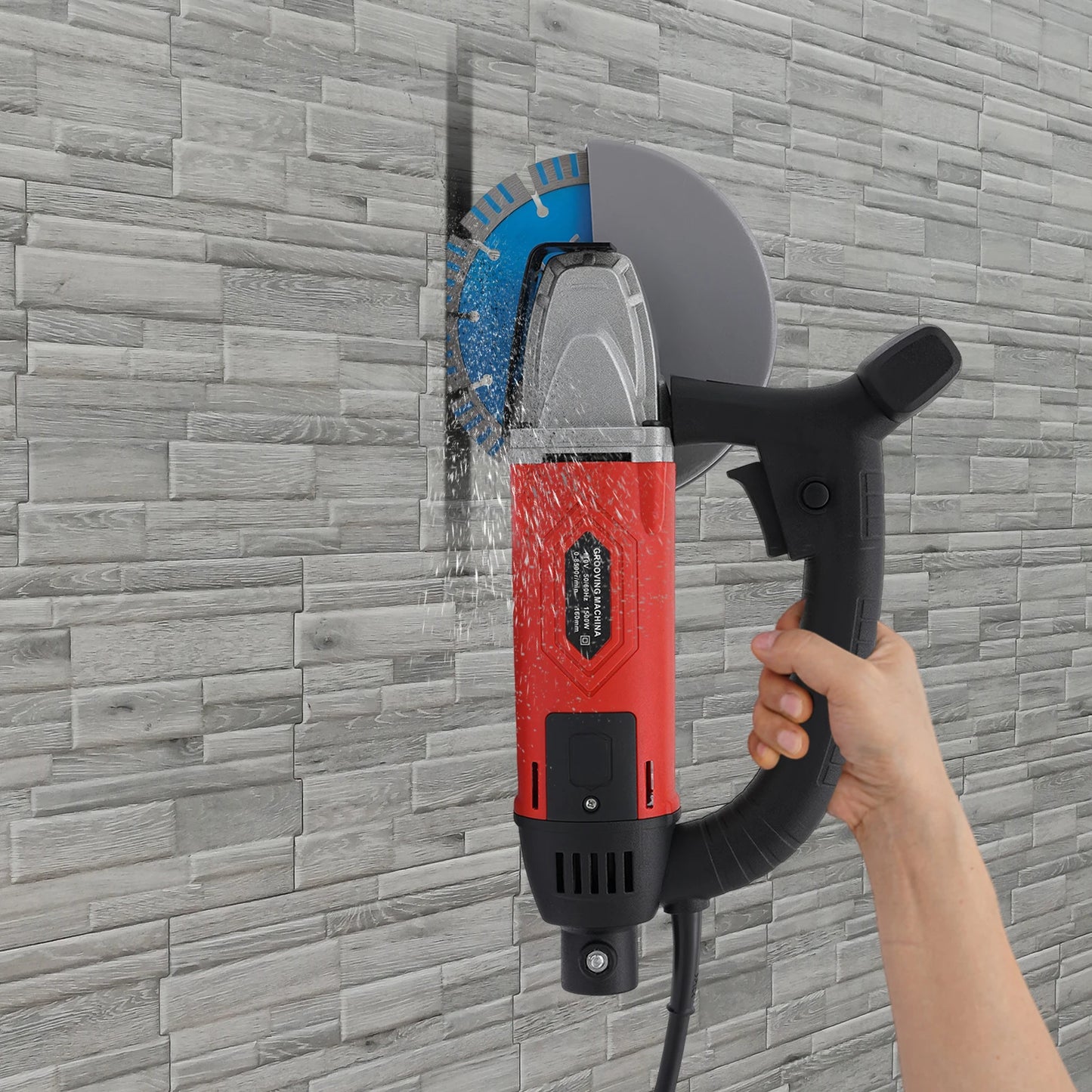 CNCEST 3000W Electric Concrete Saw Corded Brick Slotting Grooving Machine