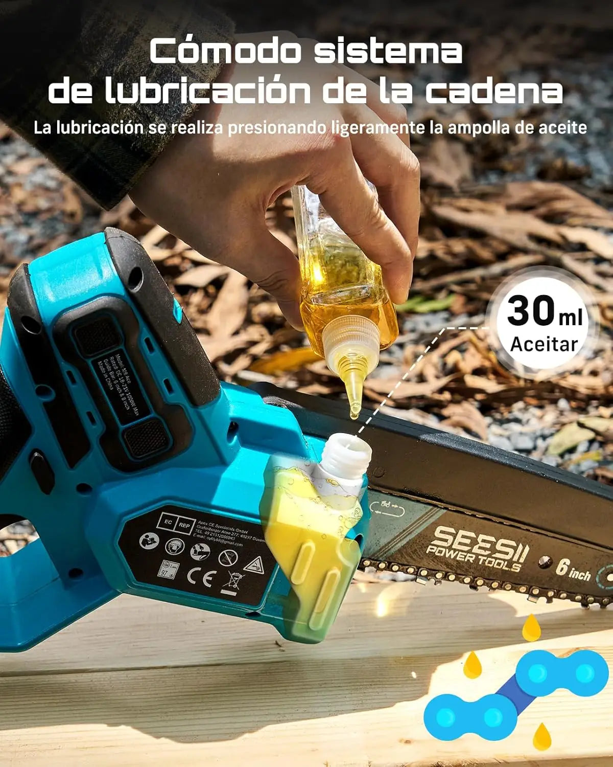 Seesii Brushless Cordless Electric Chainsaw 1000W For Makita 18V