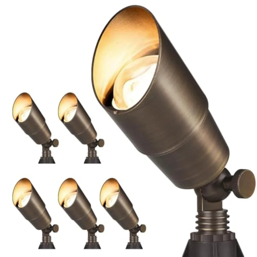 Solid Brass Outdoor Landscape Spotlight, 12V Low Voltage LED, Waterproof