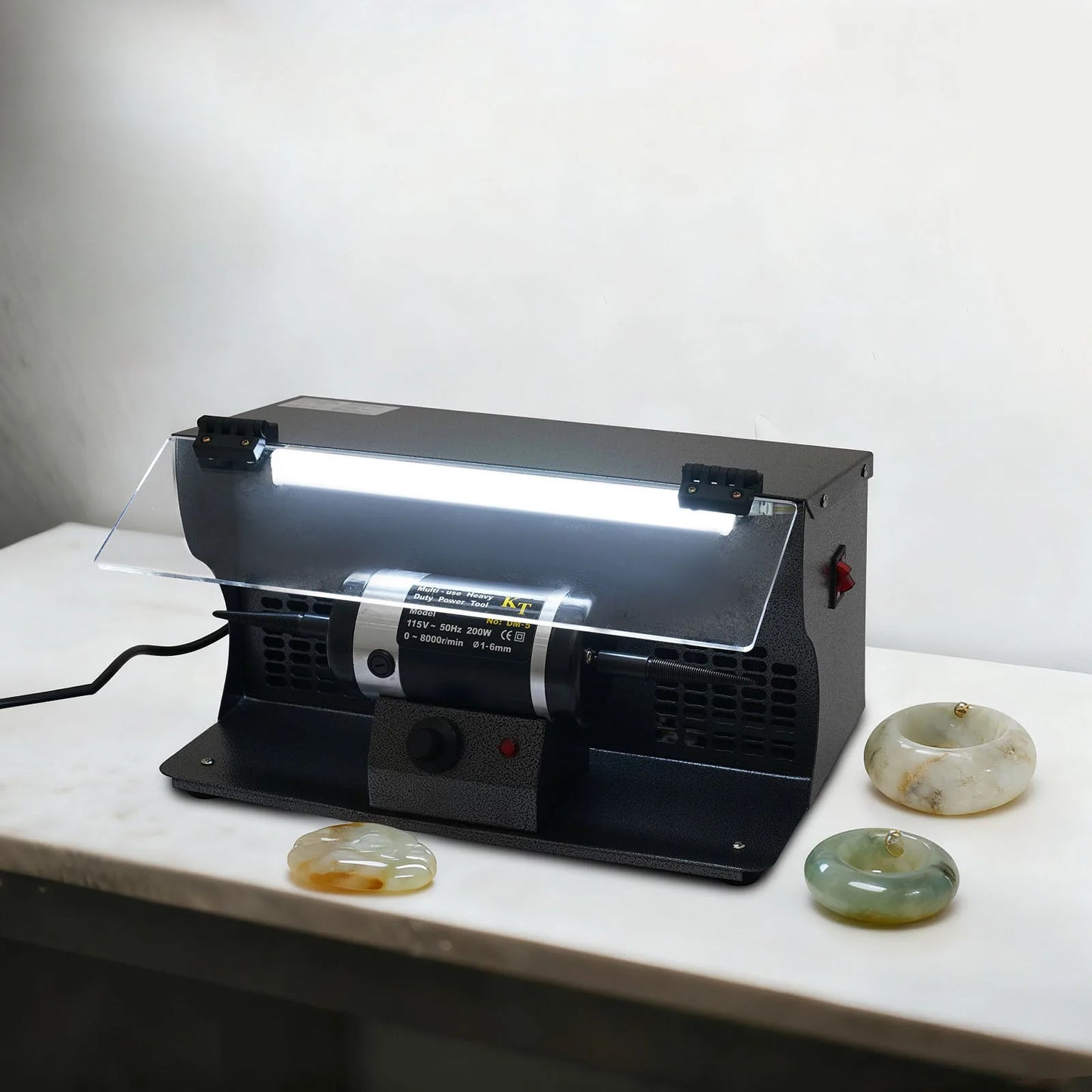 CNCEST 200W Bench Polisher Variable Speed 0-8000rpm Polishing Machine